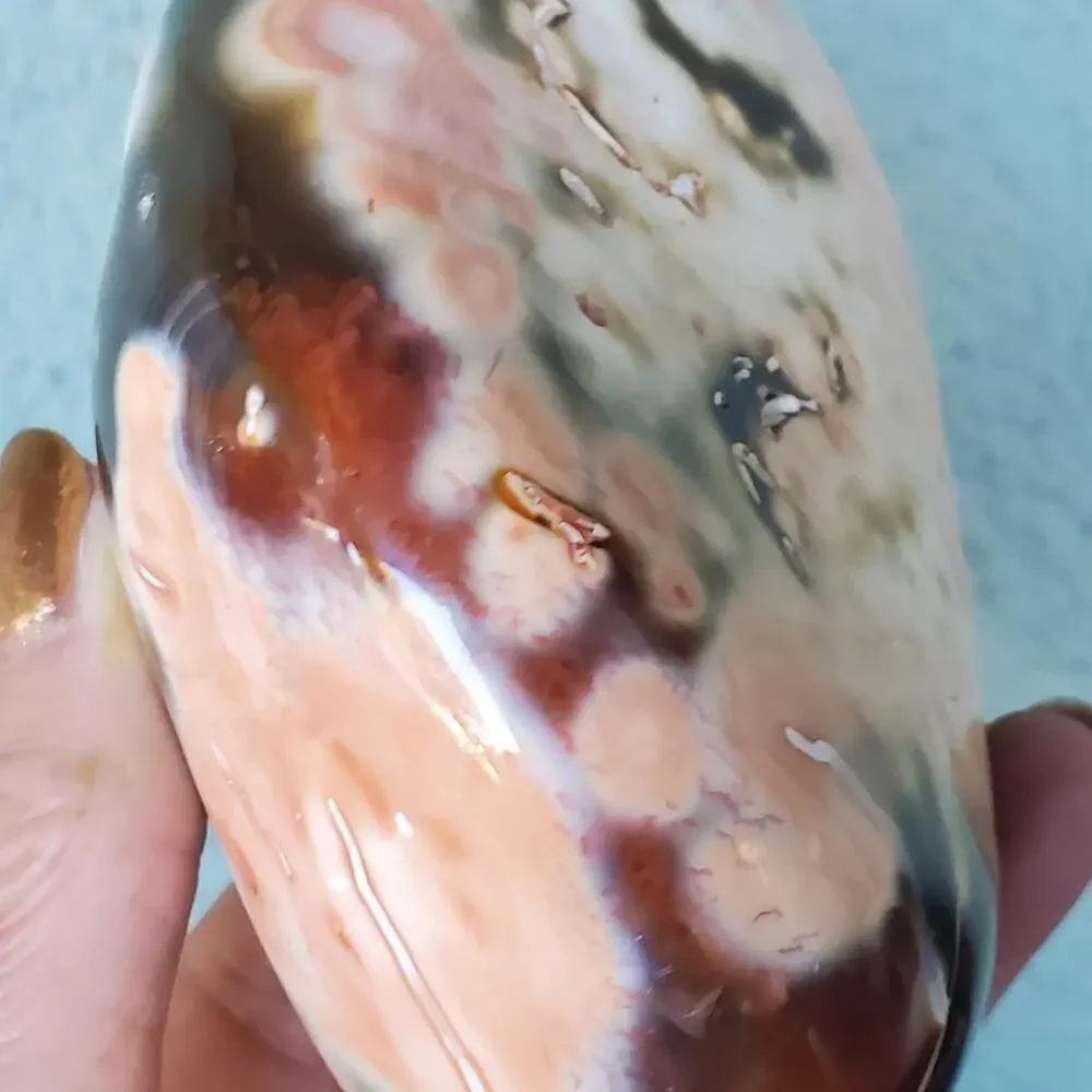 Pink Orca Agate Carnelian White Pink Stone Flowers Crystal Specimen 536 grams
